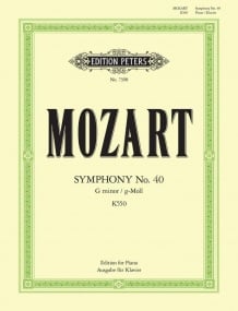 Mozart: Symphony No.40 in G minor K550 for Piano published by Peters