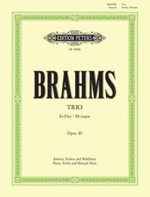 Brahms: Horn Trio in E flat Opus 40 published by Peters