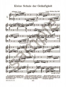 Kohler: Short School of Velocity Opus 242 for Piano published by Peters