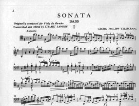 Telemann: Sonata for Double Bass Solo published by IMC