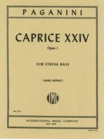 Paganini: Caprice XXIV for Double Bass published by IMC