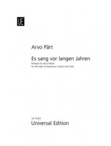 Arvo Part: Es Song Vor Langen Jahren for alto, violin and viola published by Universal Edition - Vocal Score
