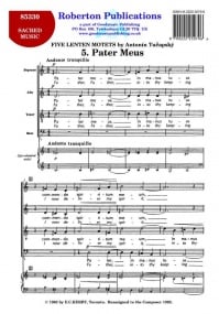 Tucapsky: Pater Meus SATB published by Roberton