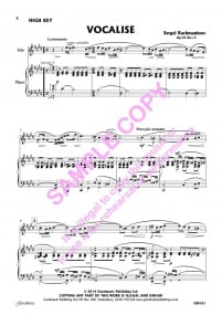 Rachmaninov: Vocalise for Solo Voice or Instrument with Piano Accompaniment published by Goodmusic