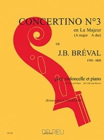 Breval: Concertino No 3 in A for Cello published by Delrieu