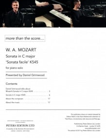 Mozart: Sonata in C K545 for Piano published by Peters