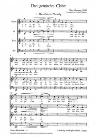 Schumann: Three Mixed Choruses published by Breitkopf