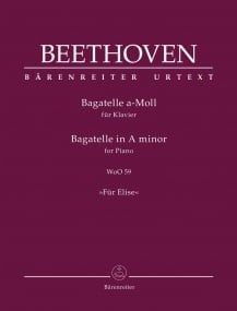 Beethoven: Fur Elise for Piano published by Barenreiter