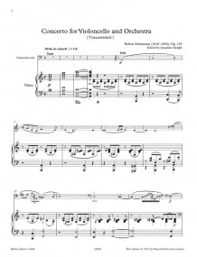 Schumann: Concerto A minor Opus 129 for Cello published by Peters
