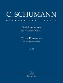 Schumann: 3 Romances Opus 22 for Violin published by Barenreiter