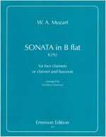Mozart: Sonata in Bb K292 for 2 Clarinets or Clarinet & Bassoon published by Emerson
