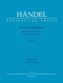 Handel: Occasional Oratorio (HWV 62) published by Barenreiter Urtext - Vocal Score