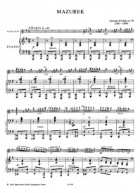 Dvorak: Mazurka  in E minor Opus 49 for Violin published by Barenreiter