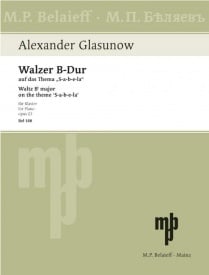 Glazunov: Waltz in Bb major Opus 23 for Piano published by Belaieff