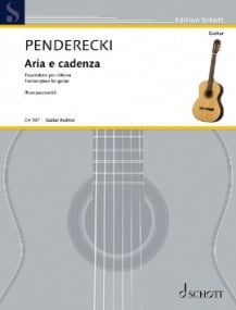 Penderecki: Aria e cadenza for Guitar published by Schott