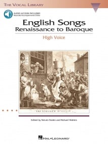 English Songs Renaissance To Baroque - High Voice published by Hal Leonard (Book/Online Audio)