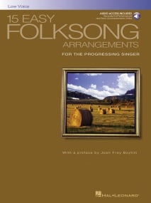 15 Easy Folksong Arrangements For Low Voice published by Hal Leonard (Book/Online Audio)