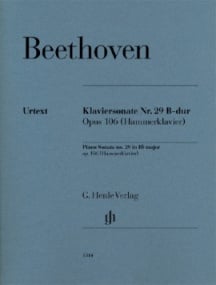 Beethoven: Sonata in Bb Major Opus 106 (Hammerklavier) for Piano published by Henle