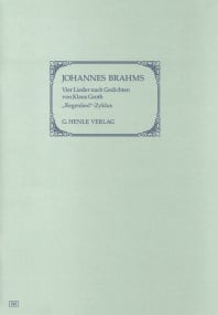 Brahms: Four Songs with Lyrics by Klaus Groth published by Henle