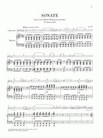 Mendelssohn: Sonata No 2 in D Opus 58 for Cello published by Henle