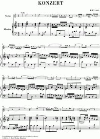 Bach: Concerto in A Minor BWV 1041 for Violin published by Henle