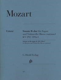 Mozart: Sonata in Bb K292 for Bassoon & Cello published by Henle