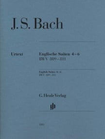Bach: English Suites 4 - 6 (BWV 809-811) for Piano published by Henle (without fingering)