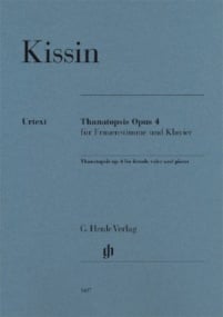 Kissin: Thanatopsis Opus 4 for Female Voice & Piano published by Henle