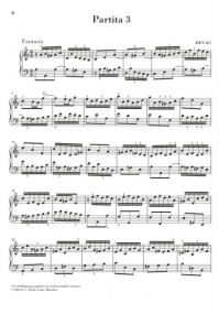 Bach: Partita No. 3 in A Minor  (BWV 827) for Piano published by Henle