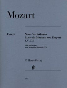 Mozart: 9 Variations on a Minuet by Duport K573 for Piano published by Henle