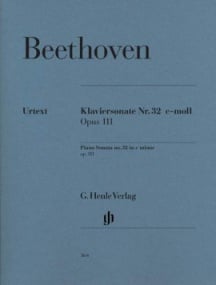 Beethoven: Sonata in C Minor Opus 111 for Piano published by Henle