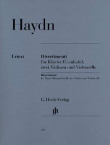 Haydn: Divertimenti for Piano (Harpsichord) with two Violins and Cello published by Henle