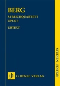 Berg: String Quartet Opus 3 (Study Score) published by Henle