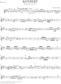 Mozart: Horn Concerto 1 in D KV412 for Horn published by Henle