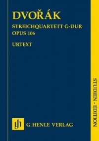 Dvorak: String Quartet in G Major Opus 106 (Study Score) published by Henle