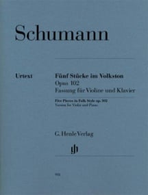 Schumann: Five Pieces in Folk Style Opus 102 for Violin published by Henle