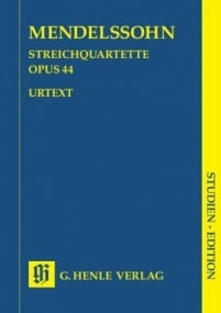 Mendelssohn: String Quartets Opus 44 (Study Score) published by Henle
