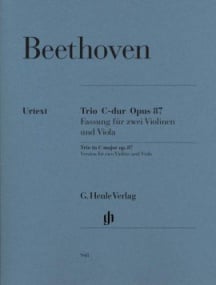 Beethoven: Trio in C major Opus 87 published by Henle