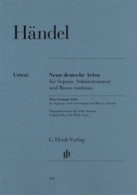 Handel: Nine German Arias for Soprano, Solo Instrument and Basso continuo published by Henle