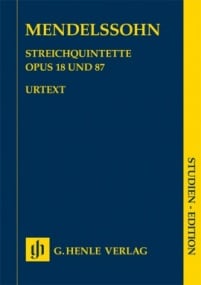 Mendelssohn: String Quintets Opus 18 & 87 (Study Score) published by Henle