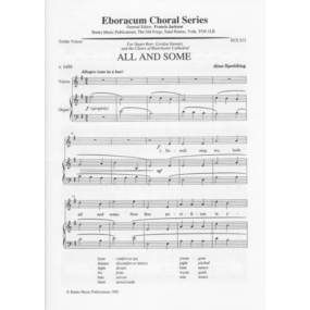 Spedding: All and Some for Unison Voices & Organ published by Eboracum