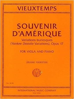 Vieuxtemps: Souvenir d'Amerique Opus 17 for Viola published by IMC
