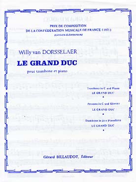 Dorsselaer: Le Grand Duc for Trombone (Bass Clef) published by Billaudot