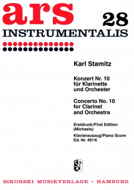 Stamitz: Concerto No 10 in Bb for Clarinet published by Sikorski