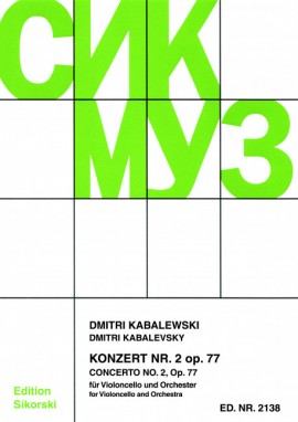 Kabalevsky: Cello Concerto No 2 published by Sikorski