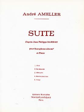 Ameller: Suite D'Aprs Rameau for Alto Saxophone published by EMT