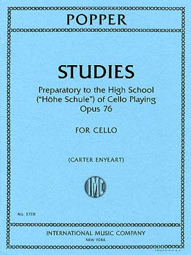 Popper: Studies Opus 76 Preparatory of the High School for Cello published by IMC