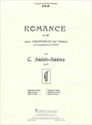 Saint-Saens: Romance Opus 51 for Cello published by Durand