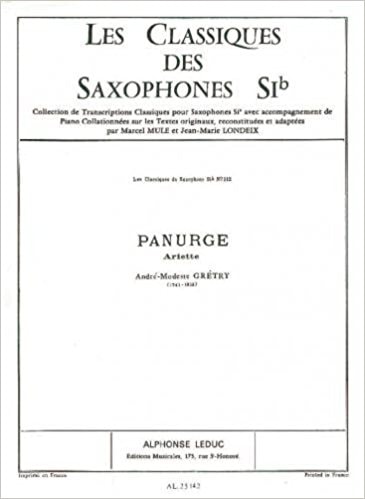 Gretry: Panurge (Ariette) for Tenor Saxophone published by Leduc