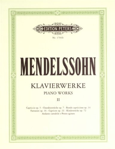 Mendelssohn: Complete Piano Works Volume 2 published by Peters